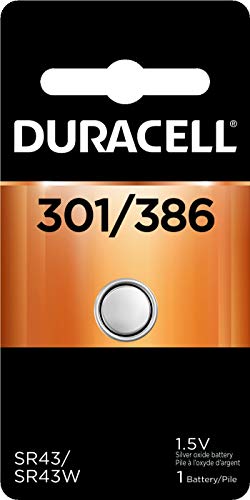 Duracell - 301/386 Silver Oxide Button Battery - long lasting battery - 1 count