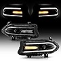 ACANII - For [Halogen Model] 2015-2020 Dodge Charger LED DRL Projector Headlights Headlamps Assembly Pair Set Left+Right