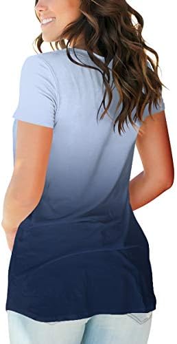 SAMPEEL Womens Summer Tie Dye Short Sleeve T Shirts Ombre V Neck Tops S-3XL 3 SAMPEEL Womens Summer Tie Dye Short Sleeve T Shirts Ombre V Neck Tops S-3XL