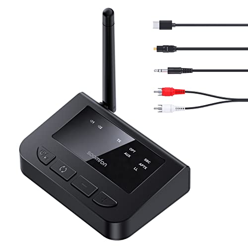 Bluetooth Transmitter For Tv, Soomfon Bluetooth 5.0 Audio Transmitter With Volume Control, Bluetooth Adapter Splitter For Tv/Pc, Aptx Low Latency, Ultra Long Range (Black) #TOP5