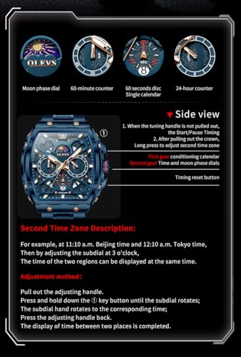 Image of OLEVS Men Watches Business Dress Chronograph Big Square Quartz Analog Male Watch Silicone Strap Waterproof Date Gift Mens Wrsit Watch Silver