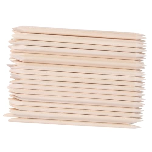 Healeved 50Pcs Manicure Tools Orange Wood Cuticle Pushers and Nail Cleaning Sticks for Dead Skin Removal and Nail Art Lightweight and Easy to Use for Home and Professional Nail Care