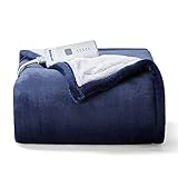 Bedsure Heated Blanket Electric Throw - Soft Electric Blanket for Couch, 5 Heat Settings Fleece Blanket with 3hrs Timer Auto Shut Off, Machine Washable Sherpa Heating Blanket Throw (50×60, Navy)