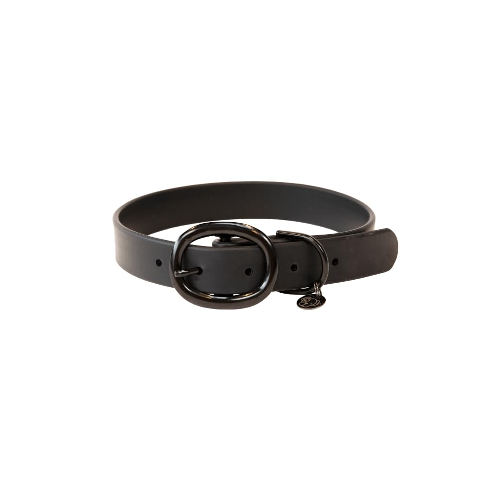 Collier pour chien en caoutchouc souple noir M/L