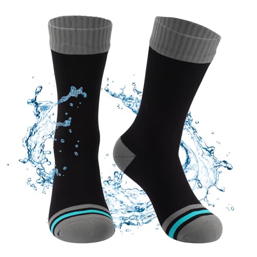 BBXWANG Unisex Calcetines Impermeables (FR/ES, Letras, L, Regular, Regular, Gris Negro)