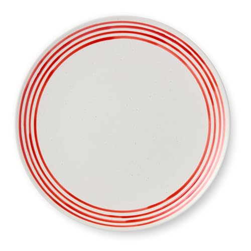 Dockside Red Stoneware Dinner Plates – Set of 4, 11-Inch