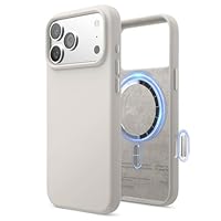 elago Magnetic Silicone Case Compatible with iPhone 17 Pro Max Case 6.9” - Compatible with MagSafe, Premium Liquid Silicone Material, Protective Cover, Shockproof, Slim Phone (Stone)