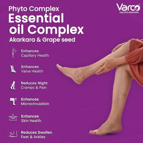 - VARCO LEG CARE TOPICAL PHYTO OIL For Management Of Varicose Veins,Spider Veins|Deep Penetrating Oil Formula Helps Reach The Root Cause Of Varicose Veins|Reduces Cramps & Swelling- 2Pc(60X2Ml)