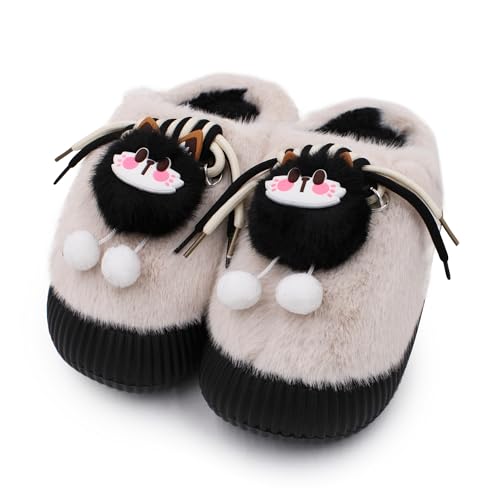Image of VRITRAZ Women's Comfort Slip On Closed Toe Warm Winter with Cute Design print House Clog Indoor Slipper