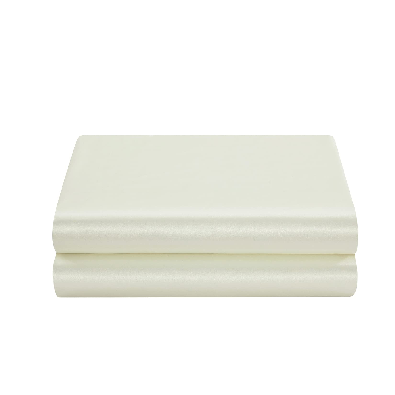 Satin Flat Sheet Only, King Flat Sheet, 1 - Piece Ivory Top Sheet, Extra Soft Silk Flat Bed Sheets Sold Separately King - Ivory