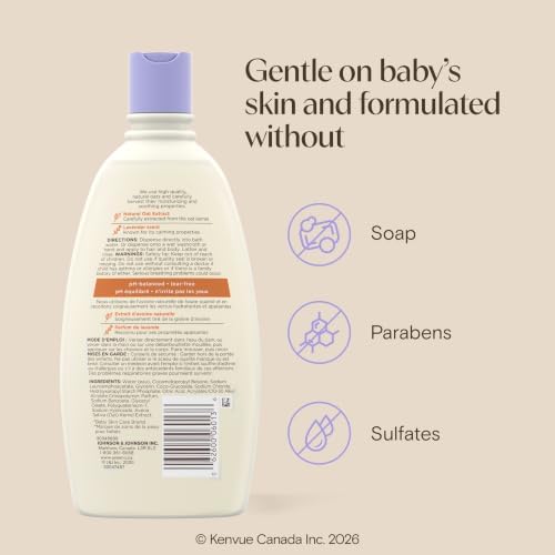 Aveeno Baby Calming Comfort Bath Baby Body Wash for gently cleanses baby’s skin & helps calm baby before bedtime natural oat Lavender & Vanilla Scents, 532 mL - 5