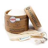 💙 MADE IN GERMANY: Sus almohadillas desmaquillantes lavables de celulosa de madera de Chinchilla vienen en un paquete de 10 que incluye una bolsa de algodón para lavar y un cierre metálico. Se fabrican en Alemania, lo que significa: rutas de transporte cortas y bajas emisiones de CO2.