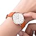 OLEVS Women's Watches Brown Leather Band for Women Ladies Female Minimalist Ultra Thin Wrist Watch White Face Waterproof Slim Simple Dress Quartz Analog with Date Calendar