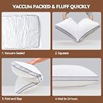 Svarvns Standard Size Pillows 2 Pack, Hotel Quality Bed Pillows with Premium Support, Breathable Pillows for Side, Back and Stomach Sleepers, No Odor, White