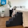 Best Pet Supplies Dog Stairs & Steps - Foam Steps for Small Dogs & Cats, Non-Slip Indoor Balanced Pet Step Support, Dog Ramp, No Assembly, Dark Gray Linen, 4-Step (18-inch Height)