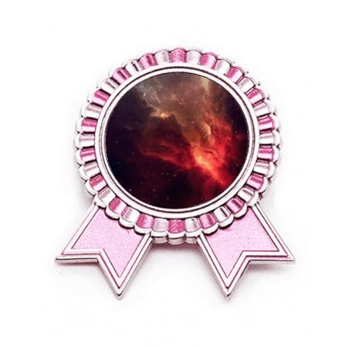Broche rouge brillante nébuleuse pour raviver un vêtement terne en métal rose taille M
