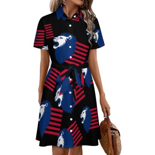 Robe boutonnée lion USA ample pour rester fraîche et élégante en été