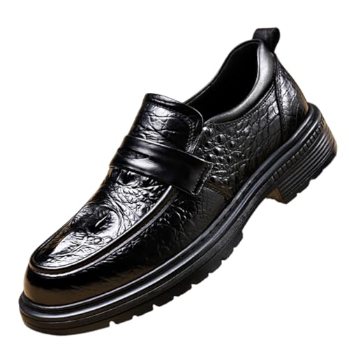 Men's Fashion Breathable Business Formal Wedding Shoes Slip-On Genuine Leather Formal Shoes for Dating Prom Business Work
