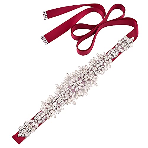 Crystal Bridal Belt Sparkle Rhinestone Wedding Dress Belt Sash for Bridesmaid Dress