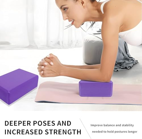 Image of BRAVIK High Density Foam Yoga Block Brick Set of 2 for Improve Strength, Aid Balance, and Flexibility /Yoga Blocks Yoga Brick