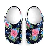 Boy's Fashion Beach Pool Slippers Toddler Sandals for Stylish Water Play, Hawaiian State Flower Pattern Print