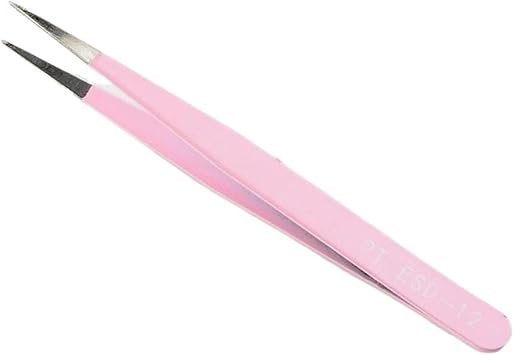 Tweezers 2PCS/Set Stainless Steel Eyelash Extension Tweezers Curved Straight Lashes Tweezer Non-Magnetic Eyelashes Nail Makeup ToolsPink02