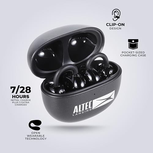 Image of Altec Lansing Clip 2.0 Open Wearable Wireless Bluetooth Earbuds with Charging Case, 6-Hour Battery, Auto Pairing, Sport Earbuds with 24-Hour Playtime