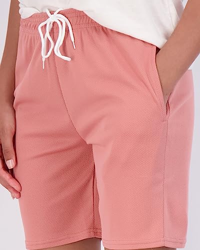 Real Essentials 4-Pack: Women's 7" Mesh Quick-Dry Bermuda Active Athletic Long Shorts with Pockets (Available in Plus Size)3