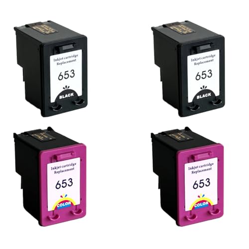 Cartouches 653XL haute capacité Eurotone noir et couleur pour HP DeskJet 6475