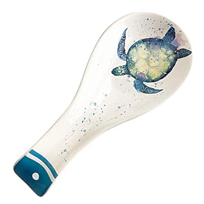 Large Spoon Holder - Sea Turtle Spoon Rest - Nautical, Ocean Beach Decor - Utensil Holder/Ceramic Spoon Holder for… 4142S7tyypL. SS400