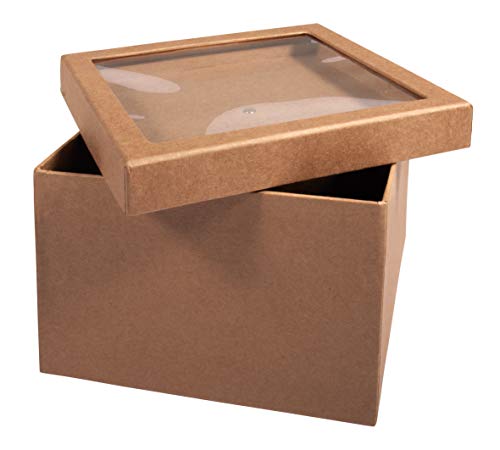 Rayher Cardboard Box w.Shaking lid,FSC Rec.100%, Kraft, 15.5x15.5x11.5cm, Natural