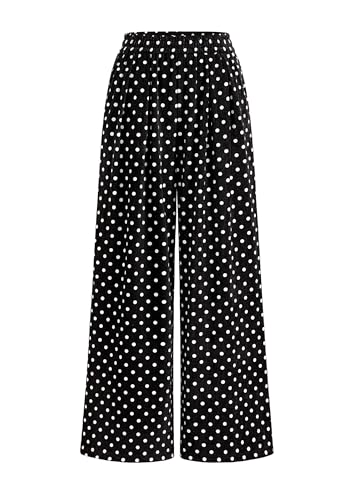 PRETTYGARDEN Casual Women's Pants 2025 Elastic Waist Palazzo Long Pajama