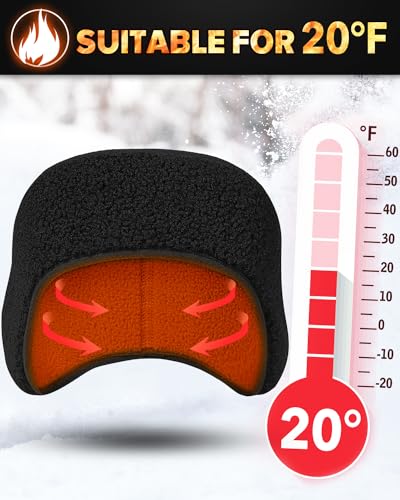 Lauzq 20°F Winter Ear Warmers Headbands - Thermal Ear Muffs for Men Women in Cold Weather for Ski Running Cycling Workout