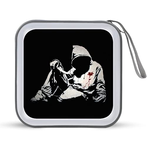 CDケース バンクシー Banksy DVDケース CD/DVD収納バッグ ディスクケース CD収納ボックス 40枚収納 Blu-rayケース メディアケース 両面収納 おしゃれ 防水 大容量 小型 持ち運び便利 薄型 ファスナー付 旅行 自宅