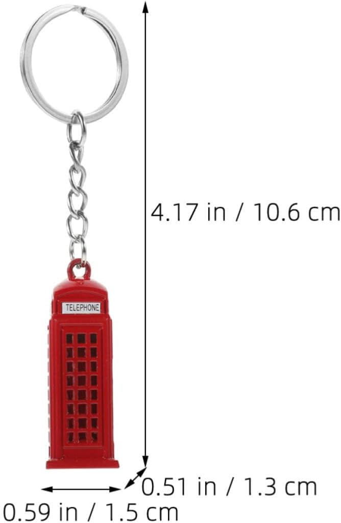 SEWACC Telephone Booth Keychain Pendant Zinc Alloy Bag Decoration image 2