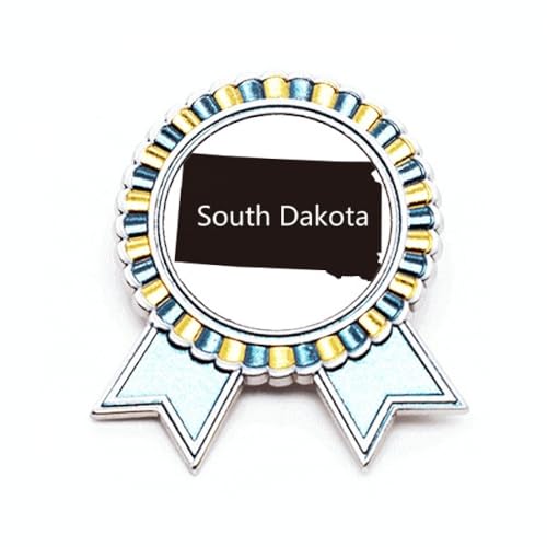 Broche carte du Dakota du Sud en métal M idéal sur un sac de voyage