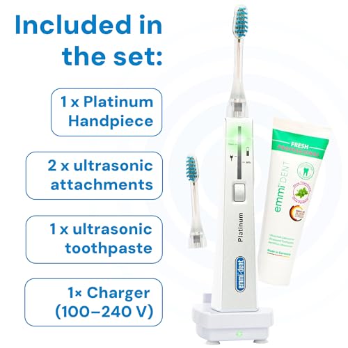 Emmi-dent Platinum Ultrasonic Electric Toothbrush – 96 Million Vibrations | with Ultrasonic Toothpaste | Effective Cleaning | Smart Rechargeable Toothbrush | No Brushing| Up to 15 Days Battery Life - Image 5