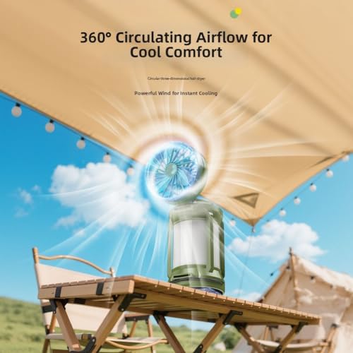 Lanterne de camping rechargeable 4 modes avec ventilateur solaire