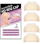 RECOOL 4 PCS HD Wig Cap For Lace Front Wig, Transparent Wig Cap for Wig, Stocking Wig Caps For Wo...
