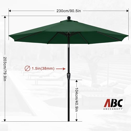 Image of ABCCANOPY 7.5FT Patio Umbrella Outdoor 6 RibsTable Umbrella(Green)