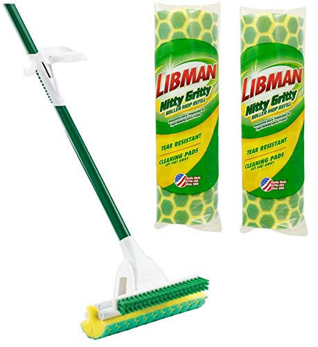 Libman Nitty Gritty Roller Mop With 2 Extra Mop Head Refill #TOP28