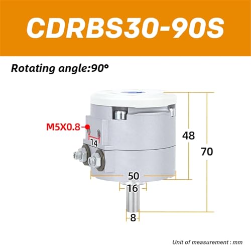 Cylindre pivotant pneumatique CDRBS30-90S rotation précise - 3