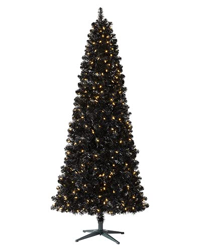 Treetopia Black Artificial Christmas Tree | Essentials - Black Tree - 7 ft | Pre-lit 350 LED Clear Lights | Includes Tree Stand, On/Off Foot Pedal, Extra Bulbs & Fuses Treetopia Black Artificial Christmas Tree | Essentials - Black Tree - 7 ft | Pre-lit 350 LED Clear Lights | Includes Tree Stand, On/Off Foot Pedal, Extra Bulbs & Fuses
