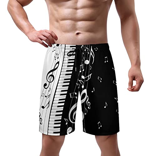 Delerain Men's Swim Trunks Piano Keys Quick Dry Swim Shorts with Mesh Lining Mens Swimwear Bathing Suit with Pockets, XL2