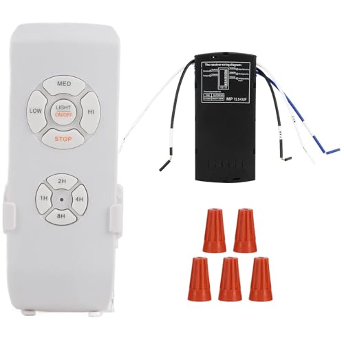 LiebeWH Kit de Control Remoto de Ventilador de Techo Universal de 220V, Controlador de 3 Velocidades con Temporizador y Receptor para Control de Lámpara de Ventilador de Techo Inalámbrico