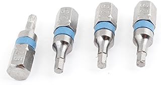 uxcell Magnetic 2.5mm H2.5 Hex Head Screwdriver Bit Silver Tone Blue 4 Pcs
