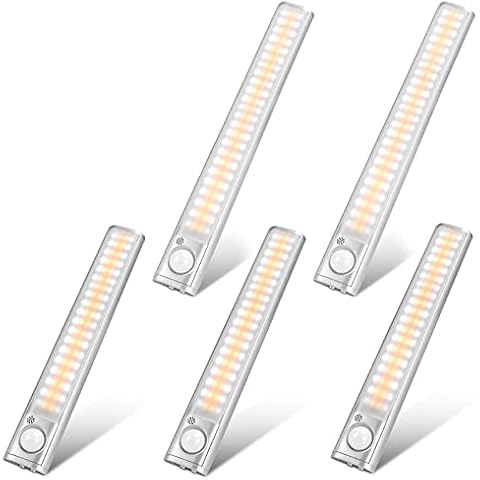 goodland LED Closet Lights Motion Sensor Under Cabinet Lights Indoor Wireless Lighting 3600mAh/1800mAh Battery Powered Light Bar Dimmable Rechargeable Closet Light for Kitchen, Wardrobe, Stairs Cover