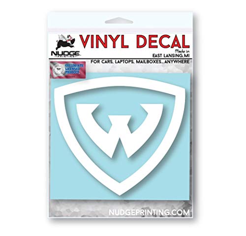 Image of Collegiate NCAA Car Decal Made from Premium Weatherproof Vinyl (Wayne State University Shield)