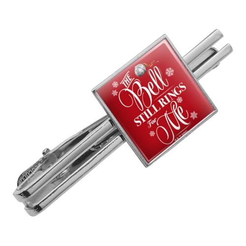 Polar Express The Bell Still Rings For Me Square Tie Bar Clip Clasp Tack Silver Color