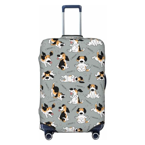 Funny Beagle Active Dog Print Luggage Covers For Suitcase,Elastic Washable & Stretchable Suitcase Covers For Luggage, Anti-Scratch - Fits 18-32 Inch Luggage-No Luggage Included